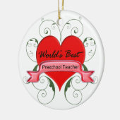 Der beste Vorschullehrer der Welt Keramikornament (Links)