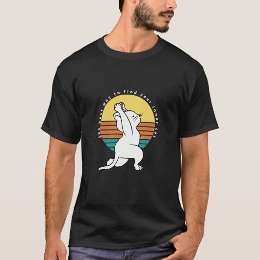 Der beste Weg, um Ihre innere Katze Retro Yoga Kat T-Shirt (Vorderseite)
