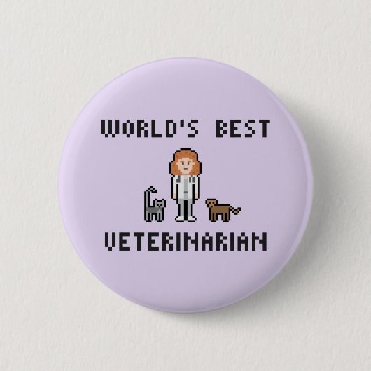 Der beste weibliche tierärztliche Knopf der Button (Vorderseite)