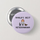 Der beste weibliche tierärztliche Knopf der Button (Vorne & Hinten)