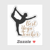 Der beste Yoga-Lehrer Aufkleber (Blatt)
