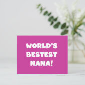 Der Bestest Nana der Welt Schwarzweiss-T-Shirts Postkarte (Stehend Vorderseite)