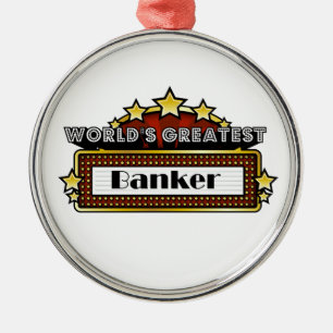 Der bestste Banker der Welt Silbernes Ornament