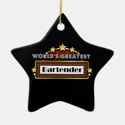 Der bestste Barkeeper der Welt Keramikornament (Vorne)