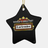 Der bestste Barkeeper der Welt Keramikornament (Links)