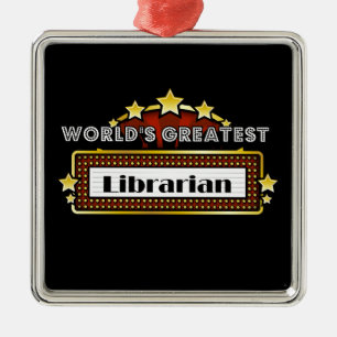 Der bestste Bibliothekar der Welt Silbernes Ornament