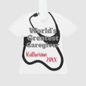 Der bestste Caregiver-niedliches personalisiertes Ornament (Rückseite)