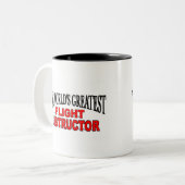 Der bestste der Flug-Lehrer der Welt Zweifarbige Tasse (Vorderseite Links)