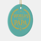 Der Bestste Papa-Preis der Welt Keramik Ornament (Rechts)