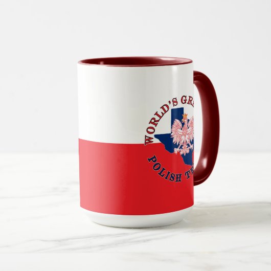 Der bestste polnische Texan der Welt Tasse (VorderseiteRechts)