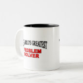 Der bestste Problemlöser der Welt Zweifarbige Tasse (Vorderseite Links)