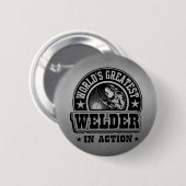 Der bestste Schweißer der Welt in der Aktion Button (Vorne & Hinten)