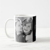 Der Bestste Vater 2 Foto der Welt Modernes Schwarz Kaffeetasse (Links)
