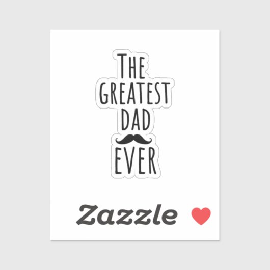 Der Bestste Vater aller Zeiten mit Mustache Aufkleber (Blatt)