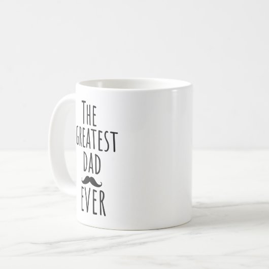 Der Bestste Vater aller Zeiten mit Mustache Kaffeetasse (Vorderseite Links)