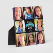 Der Bestste Vater der Welt Aquamarin 8 Foto Collag Fotoplatte (Vorderseite)