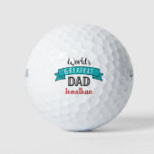 Der Bestste Vater der Welt Aquamarin Cooler modern Golfball (Vorderseite)