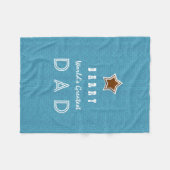 Der bestste VATER der Welt blauer Fleecedecke (Vorderseite (Horizontal))