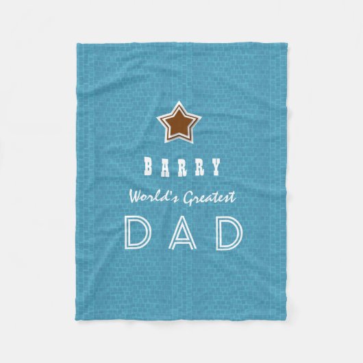 Der bestste VATER der Welt blauer Fleecedecke (Vorderseite)