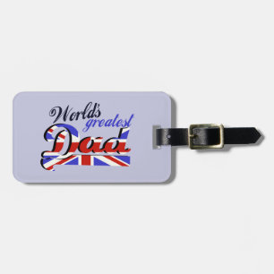 Der bestste Vater der Welt mit englischer Flagge Gepäckanhänger