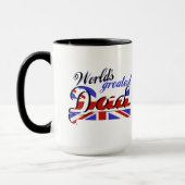 Der bestste Vater der Welt mit englischer Flagge Tasse (Links)
