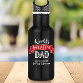 Der Bestste Vater der Welt Modernes Rotes Banner C Edelstahlflasche