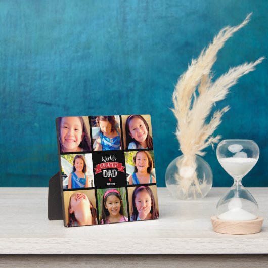 Der Bestste Vater der Welt - Red 8 Foto Collage Mo Fotoplatte (InSitu)