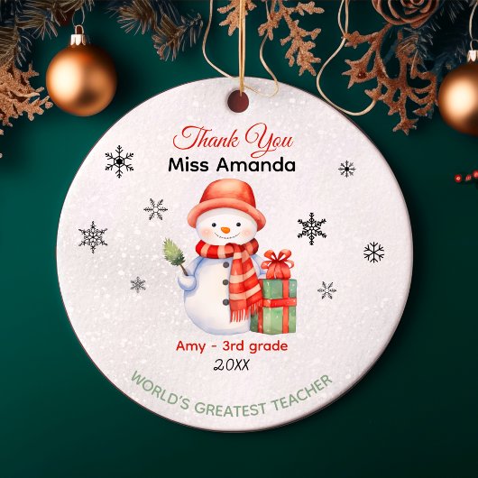 Der bestste Weihnachtsschneemann der Welt Keramik Ornament