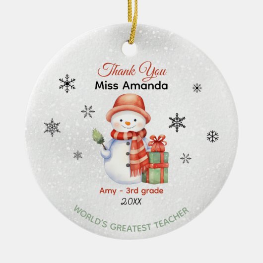 Der bestste Weihnachtsschneemann der Welt Keramik Ornament (Vorne)