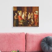 Der Besuch der Großmutter (Öl auf Leinwand) Leinwanddruck (Insitu (Wohnzimmer))