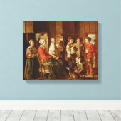 Der Besuch der Großmutter (Öl auf Leinwand) Leinwanddruck (Insitu (Holzboden))