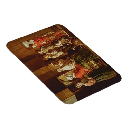 Der Besuch der Großmutter (Öl auf Leinwand) Magnet (Rechte Seite)