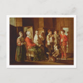 Der Besuch der Großmutter (Öl auf Leinwand) Postkarte (Vorderseite)