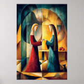 Der Besuch - Minimalistische kubistische Vision Poster (Vorne)