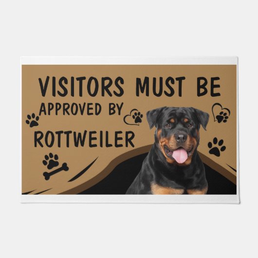 Der Besuch muss von Rottweiler genehmigt werden Fußmatte (Vorderseite)