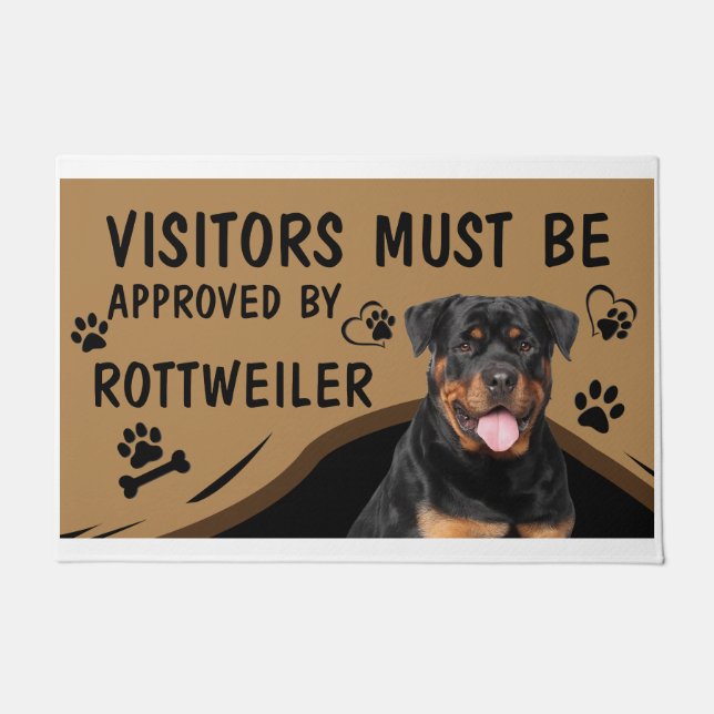 Der Besuch muss von Rottweiler genehmigt werden Fußmatte (Vorderseite)