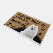 Der Besuch muss von Springer Samoyeds genehmigt we Fußmatte (Schrägansicht)