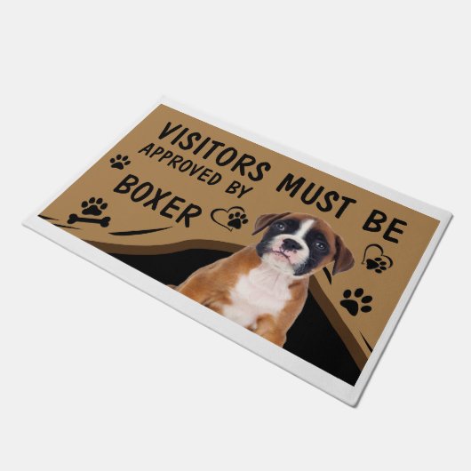 Der Besuch muss von Springer Spaniel Boxer genehmi Fußmatte (Schrägansicht)