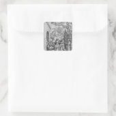 Der Besuch Quadratischer Aufkleber (Tasche)