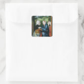 Der Besuch Quadratischer Aufkleber (Tasche)