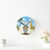 Der Besuch   Runde Wanduhr (Zuhause)