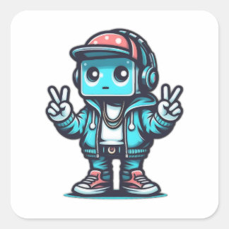 der Besucher Quadratischer Aufkleber