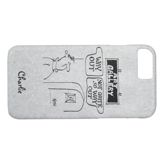 Der Besucher wird von Schildern in einer Kunstgale Case-Mate iPhone Hülle (Rückseite (Horizontal))