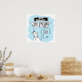 Der Besucher wird von Schildern in einer Kunstgale Poster (Küche)