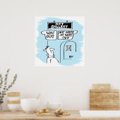 Der Besucher wird von Schildern in einer Kunstgale Poster (Küche)