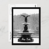 Der Bethesda-Brunnen im Winter Postkarte (Vorne/Hinten)