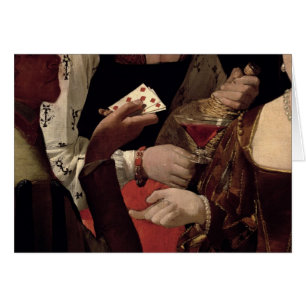 Der Betrüger mit dem Pik-Ase, Detail von