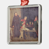 Der Betrüger (Öl auf Leinwand) (eins von Paaren - Silbernes Ornament (Links)