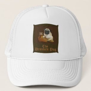 Der betrunkene Mopslogo Hut Truckerkappe
