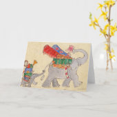 Der bewegende Tag der Elefanten Karte (Gelbe Blume)